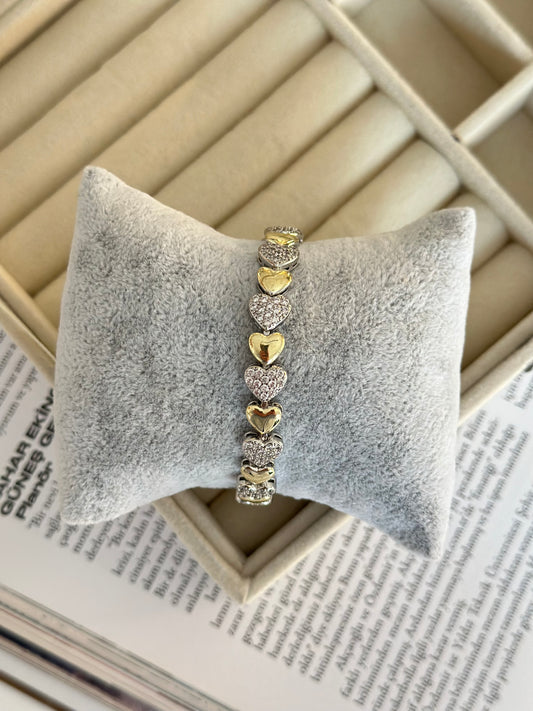 Özel Seri Taşlı Kalp Mix Bileklik