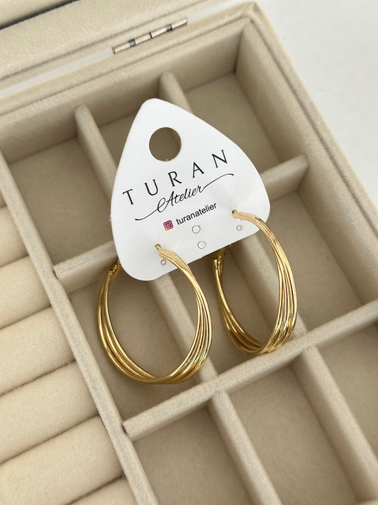 3 lü Burgu Halka Küpe İç Çap Ölçüsü: 3 cm