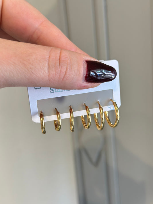 Çelik Klasik 6lı Set Küpe