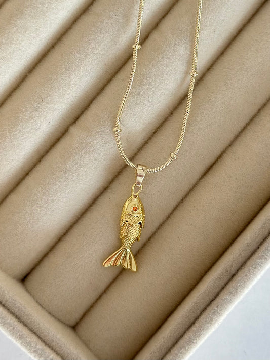 Mini Gold Balık Kolye