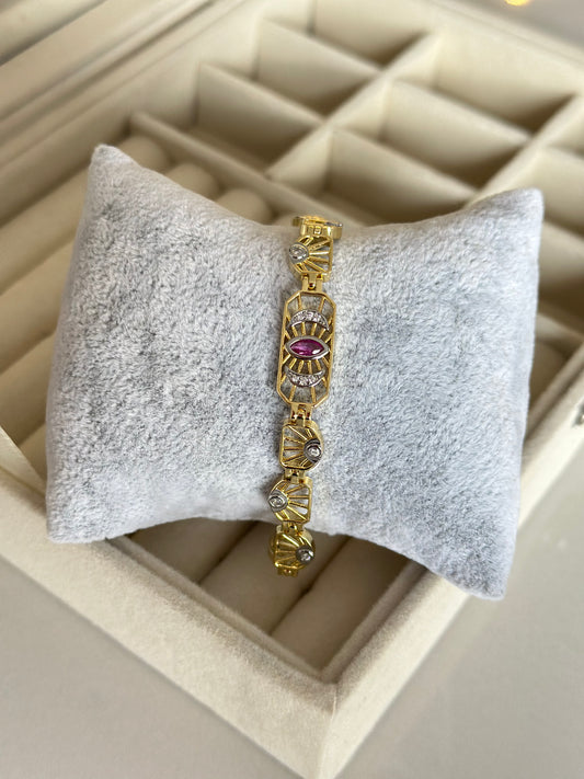 Bordo Detay Tasarım Göz Bileklik