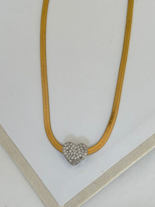 Mini kalp detay italyan kolye