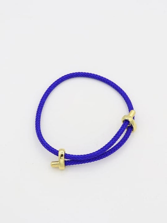 Gold Detay Kalın İp Bileklik / Lacivert