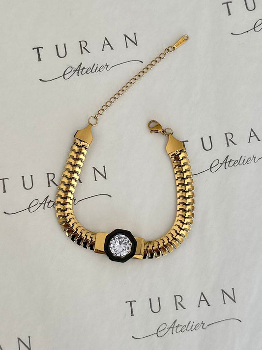 Çelik Leyla Elmas Model Bileklik