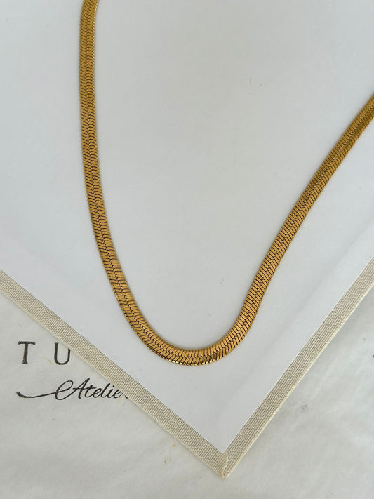 5 MM Çelik Gold İtalyan Kolye / 45 CM