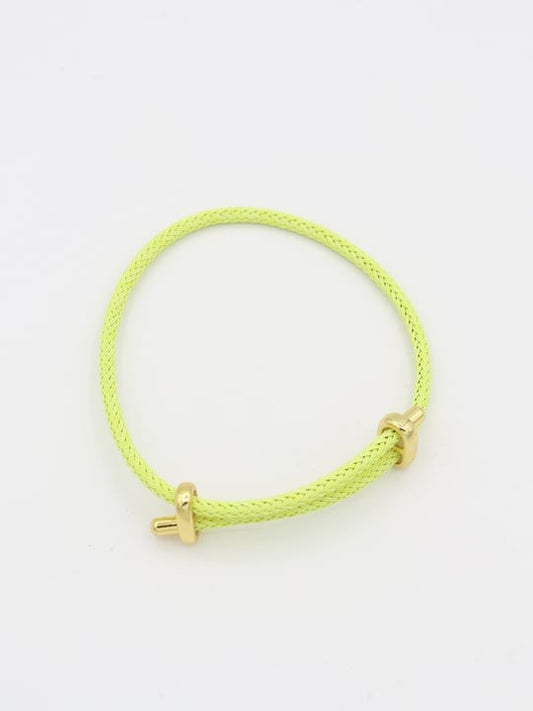 Gold Detay Kalın İp Bileklik / Fıstık Yeşili