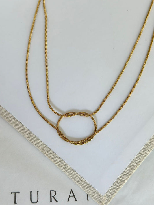 Zincir Düğüm | Gold Kolye