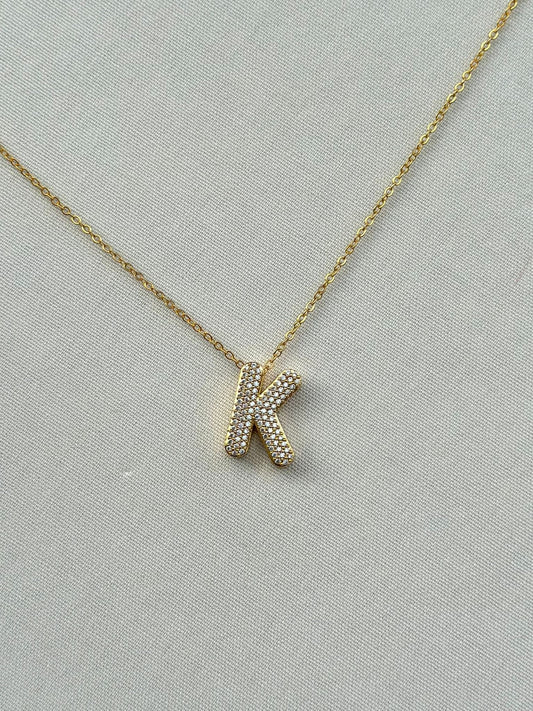 Taşlı Çelik Balon K Harfi (52cm)