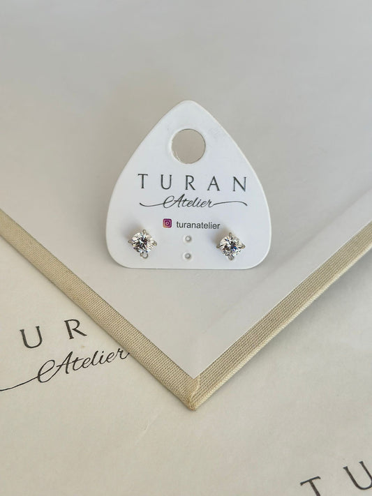 Küçük Boy Tek Taş Küpe