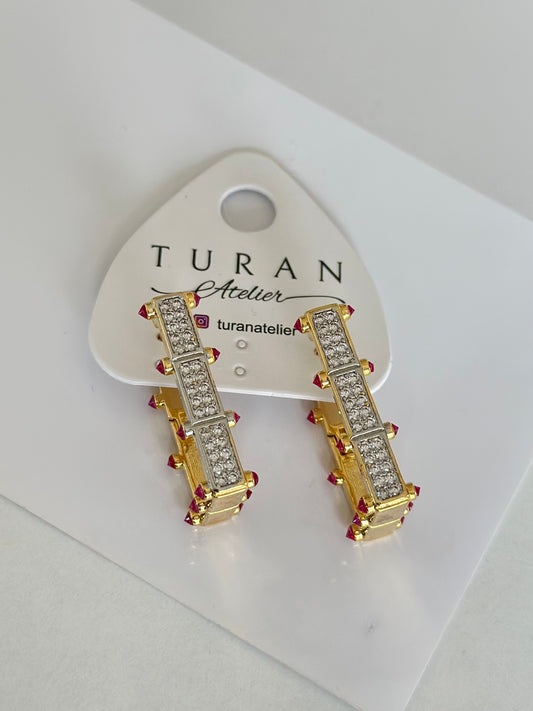 Dikdörtgen Formda Leyla Tasarım Küpe