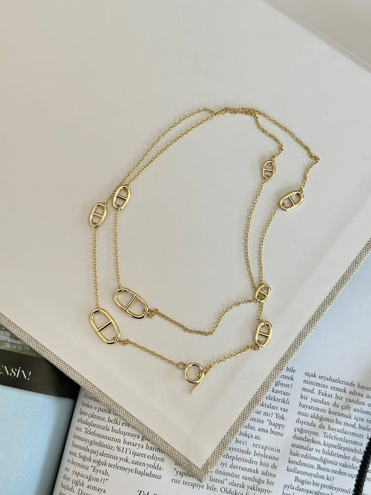 Logolu Zincir Düğüm Kilit Kolye