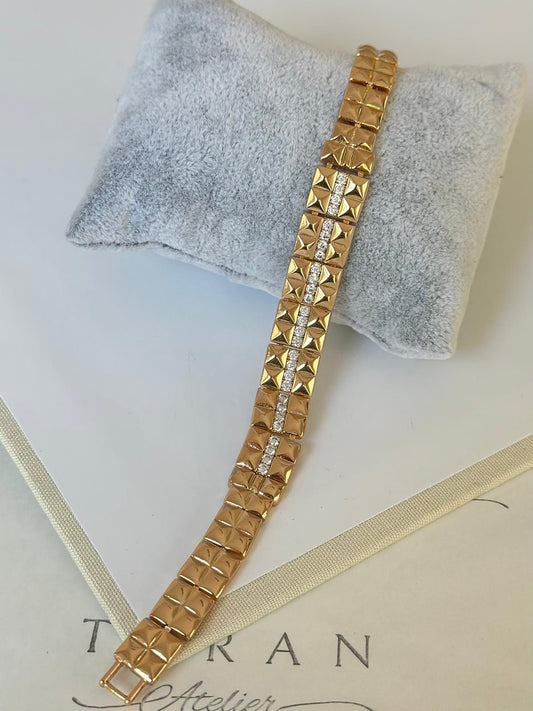 Mini Taşlı Kalın Bileklik