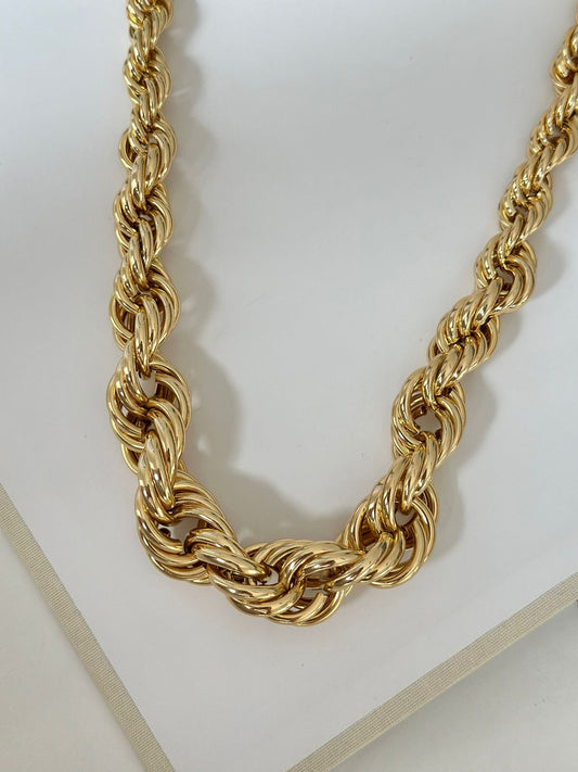 Kalın Burgu Tasarım Kolye Gold Renk