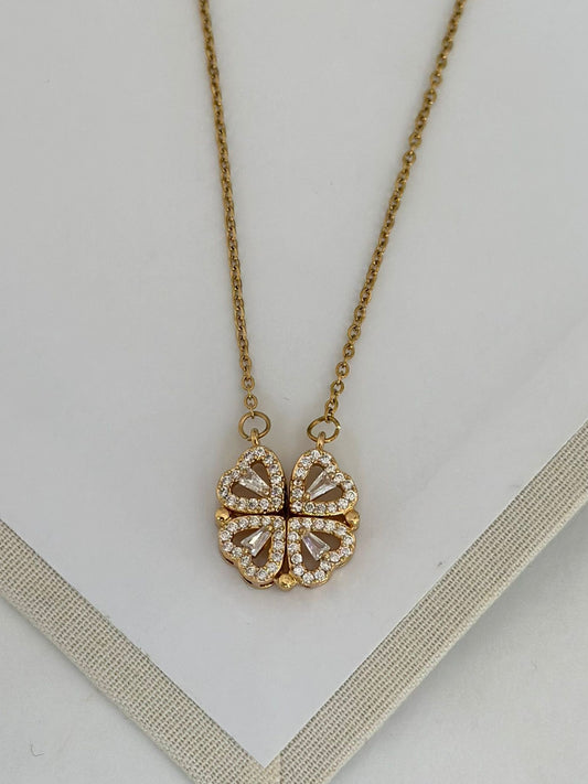 Açılır Kalp Kolye Gold Çelik