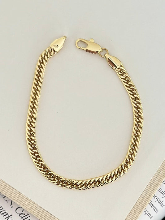 Özel Seri 14K Renk Altın Model Sık Gurmet Bileklik