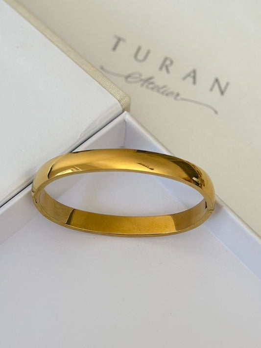 Gold Oval Kelepçe / Kalın