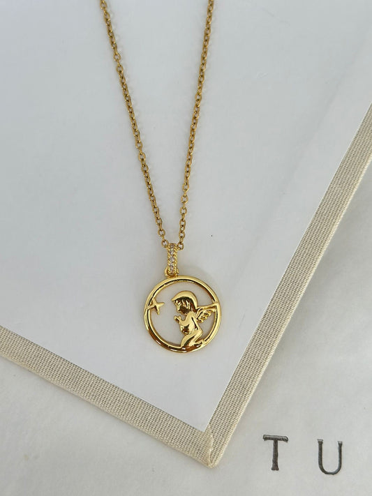 Melek Yıldız Kolye Gold Renk