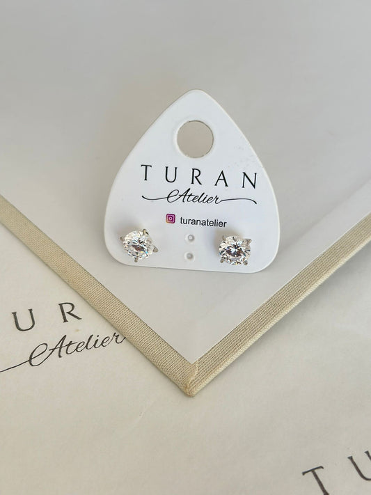 Büyük Boy Tek Taş Küpe