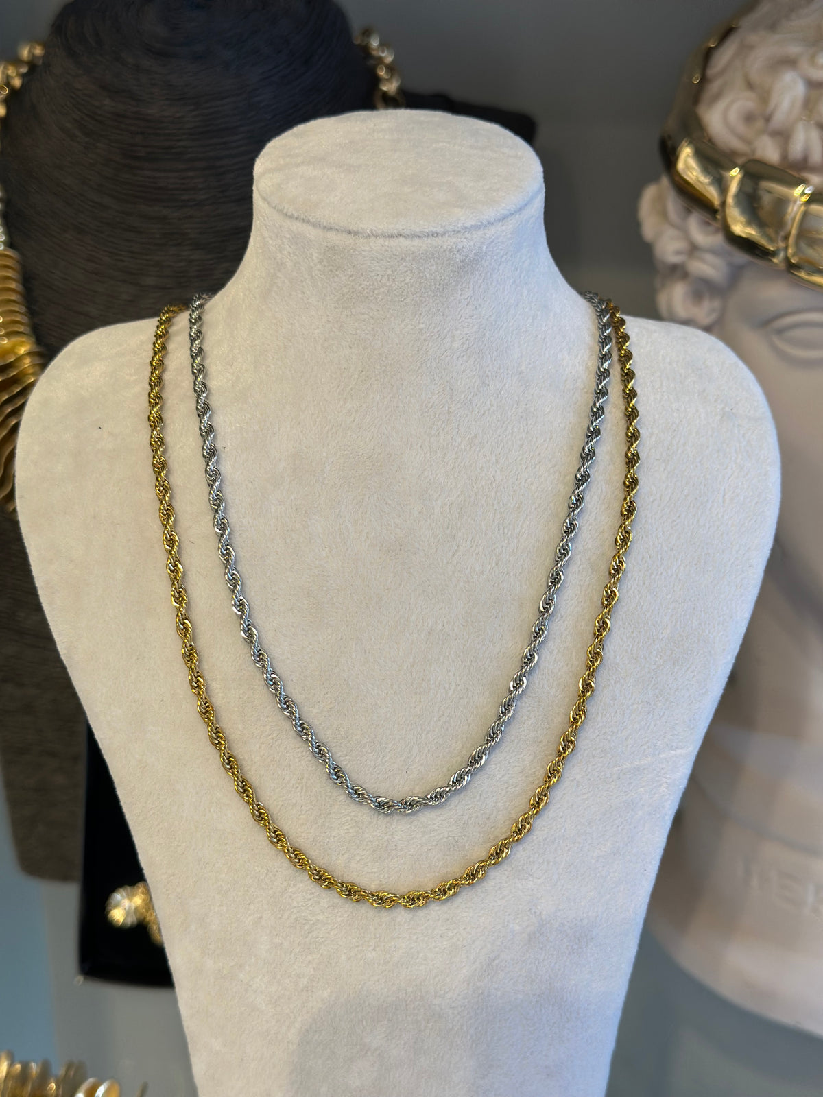 Çelik Burgu Altın Model Kolye 45cm + 5 cm