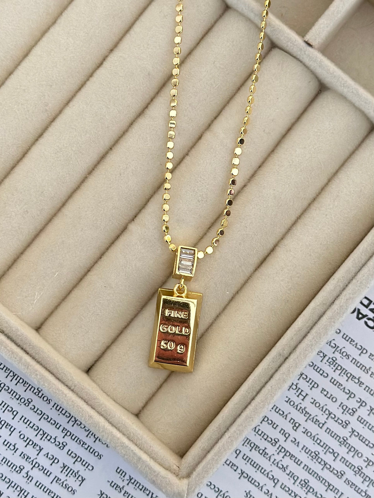 Ezme zincir külçe kolye