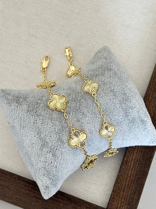 14K Renk Özel Seri Yonca Bileklik