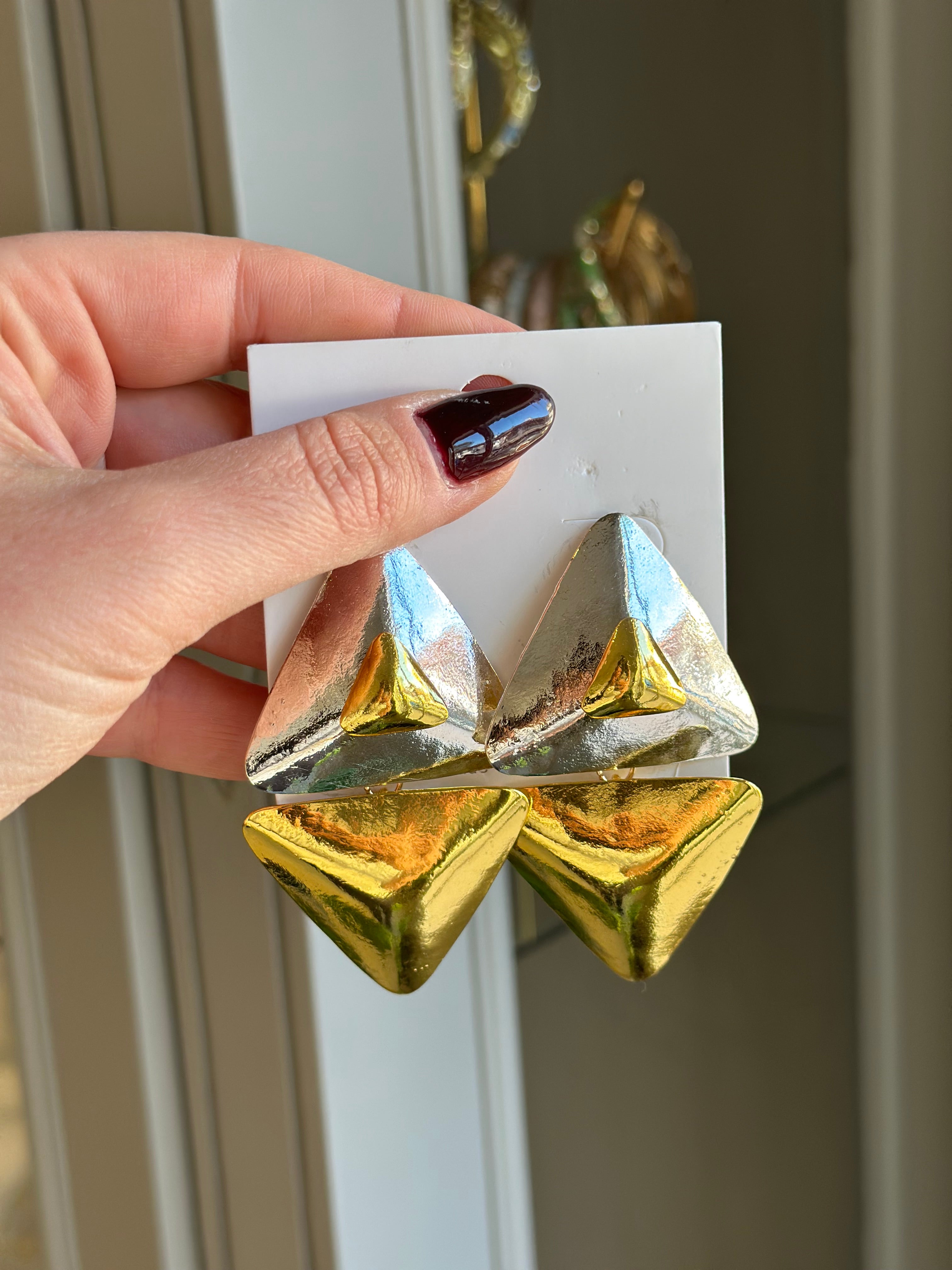 Marka Model Büyük Küpe Gümüş- Gold