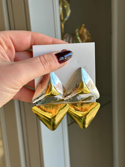 Marka Model Büyük Küpe Gümüş- Gold