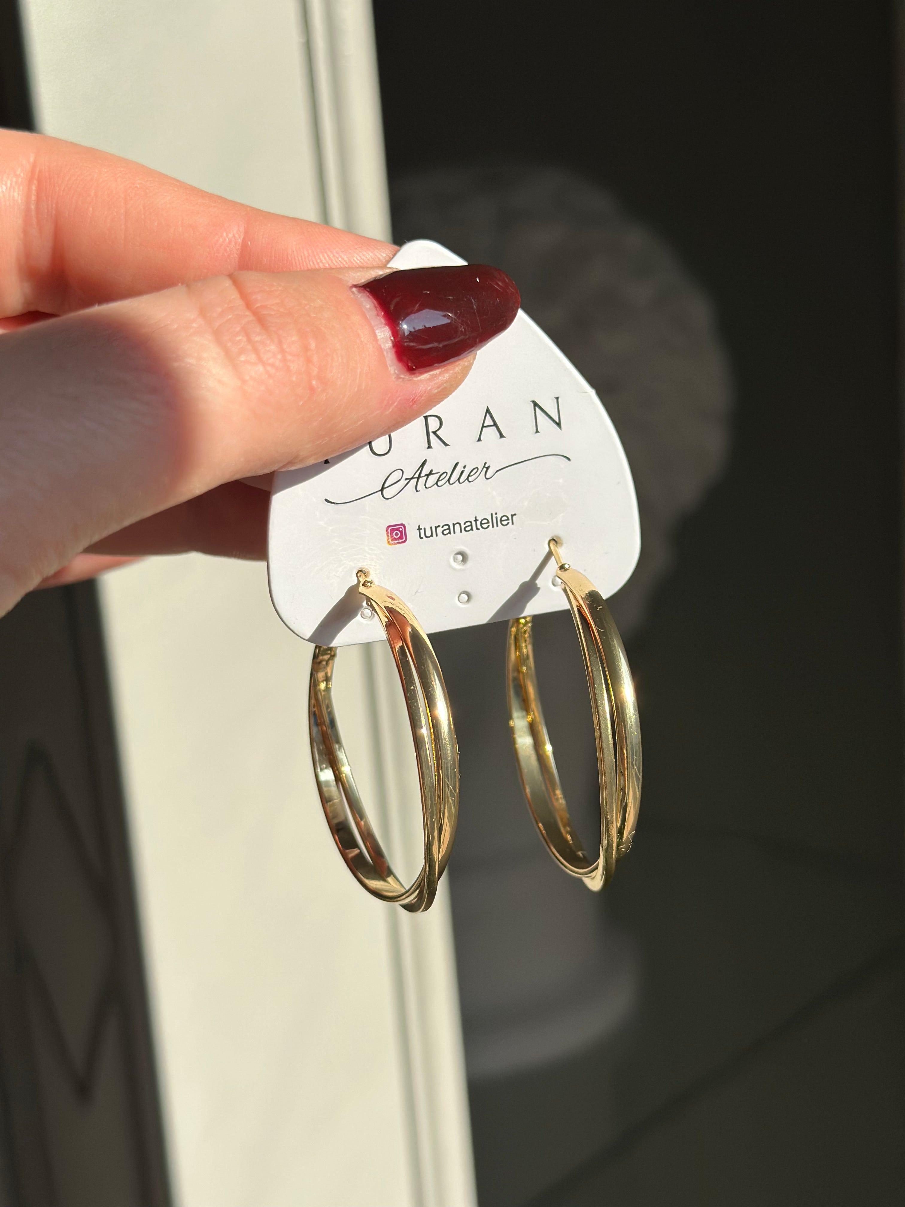 İkili Burgu Halka Küpe İç Çap Ölçüsü: 3 cm