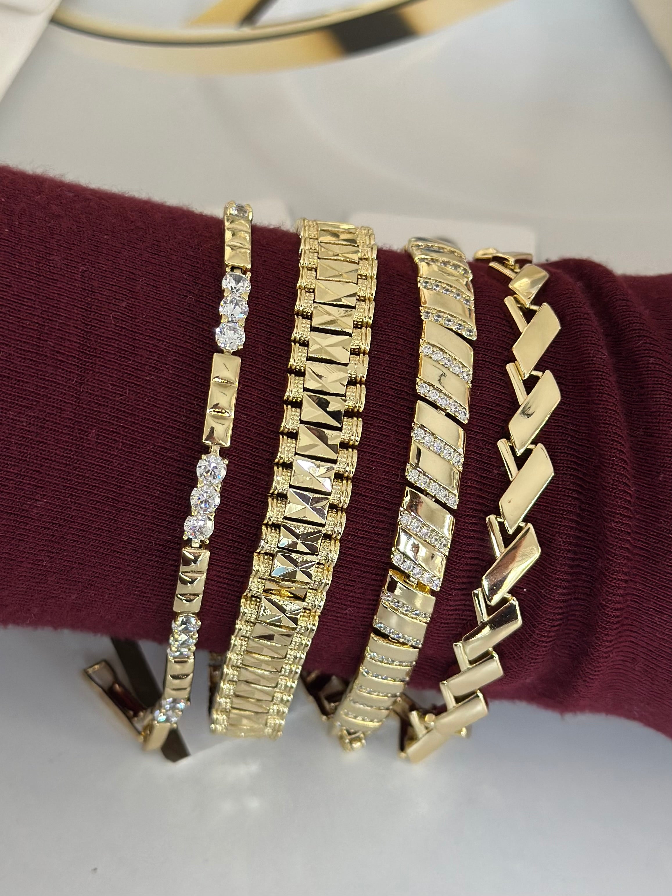 Özel Seri 14K Renk Geometrik Kalın Bileklik