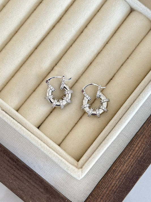 Rita Gümüş Renk Küpe