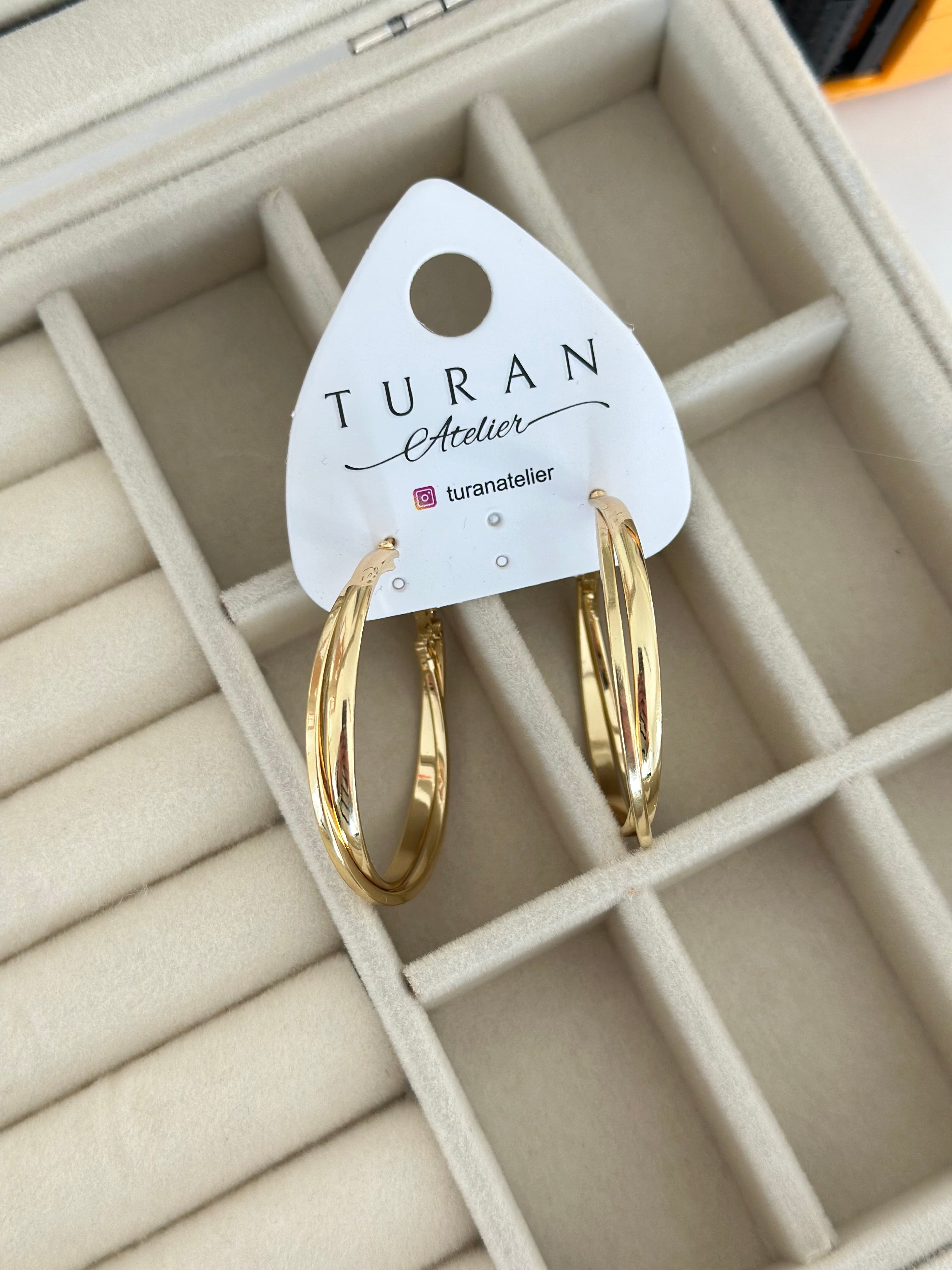 İkili Burgu Halka Küpe İç Çap Ölçüsü: 3 cm