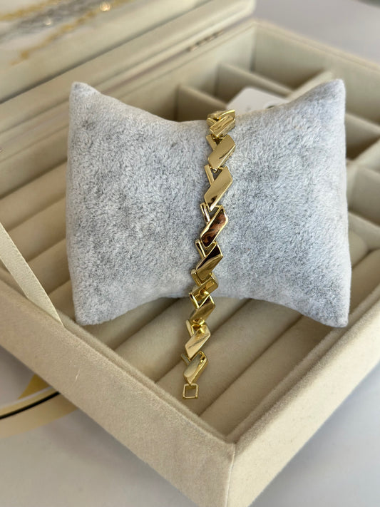 ￼Özel Seri 14K Renk Yatay Dikdörtgen Bileklik