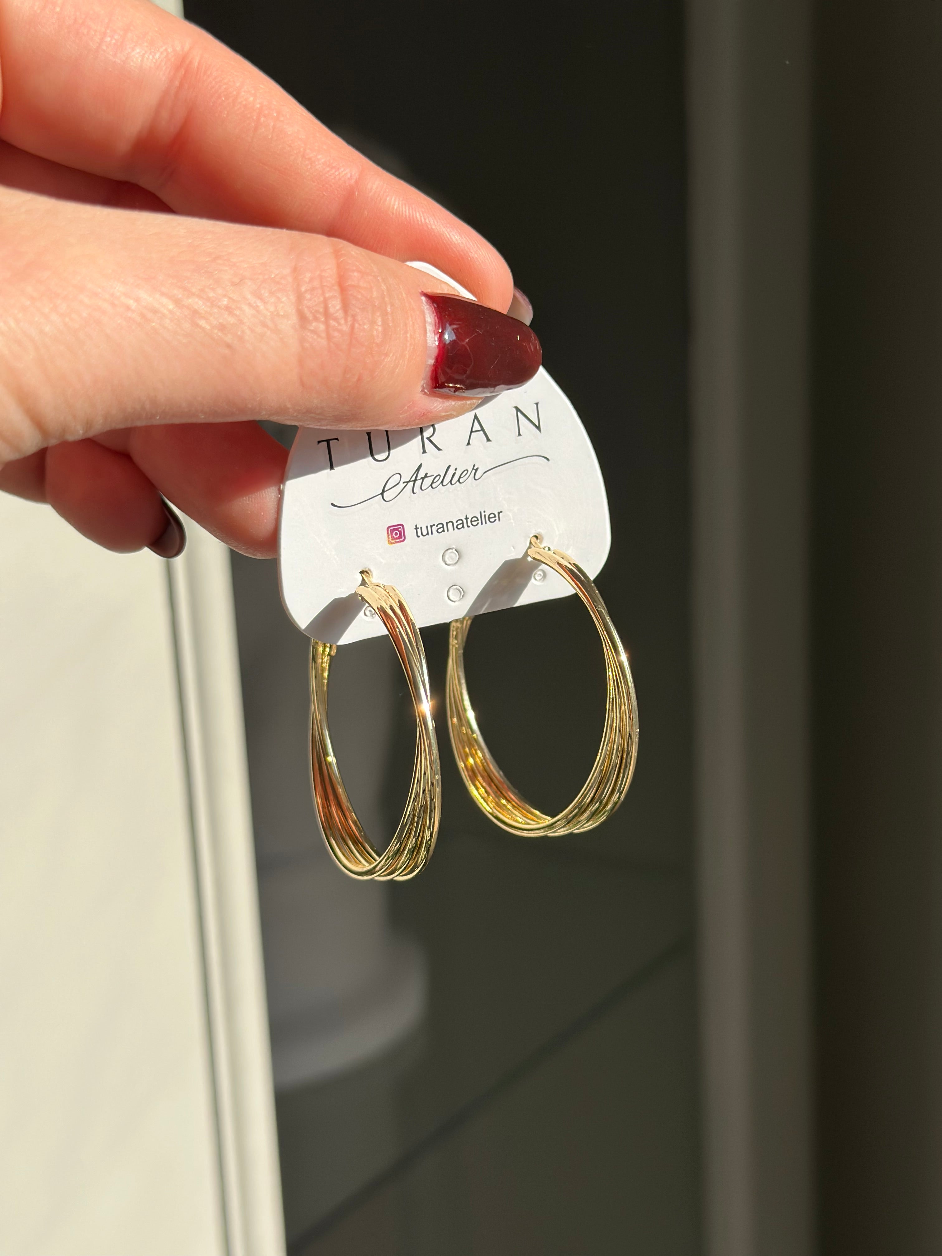 3 lü Burgu Halka Küpe İç Çap Ölçüsü: 3 cm