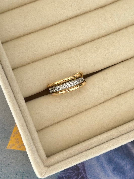 3 lü Spinelli Gold Detay Yüzük