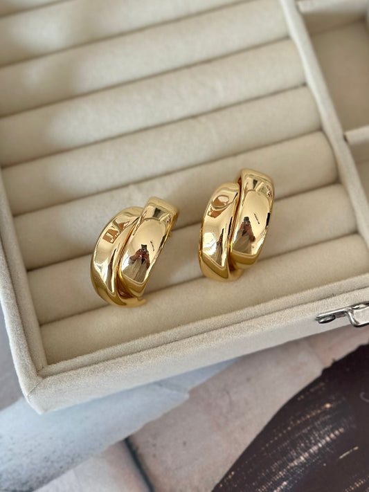 Trend Sarmal Halka Gold Küpe