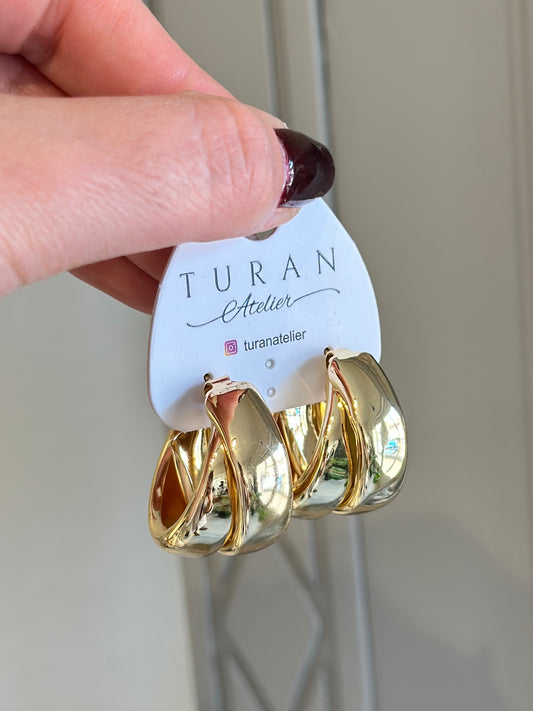 Trend Sarmal Halka Gold Küpe