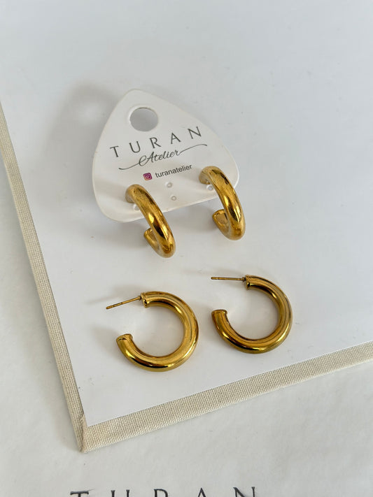 Çelik Gold Halka Küpe