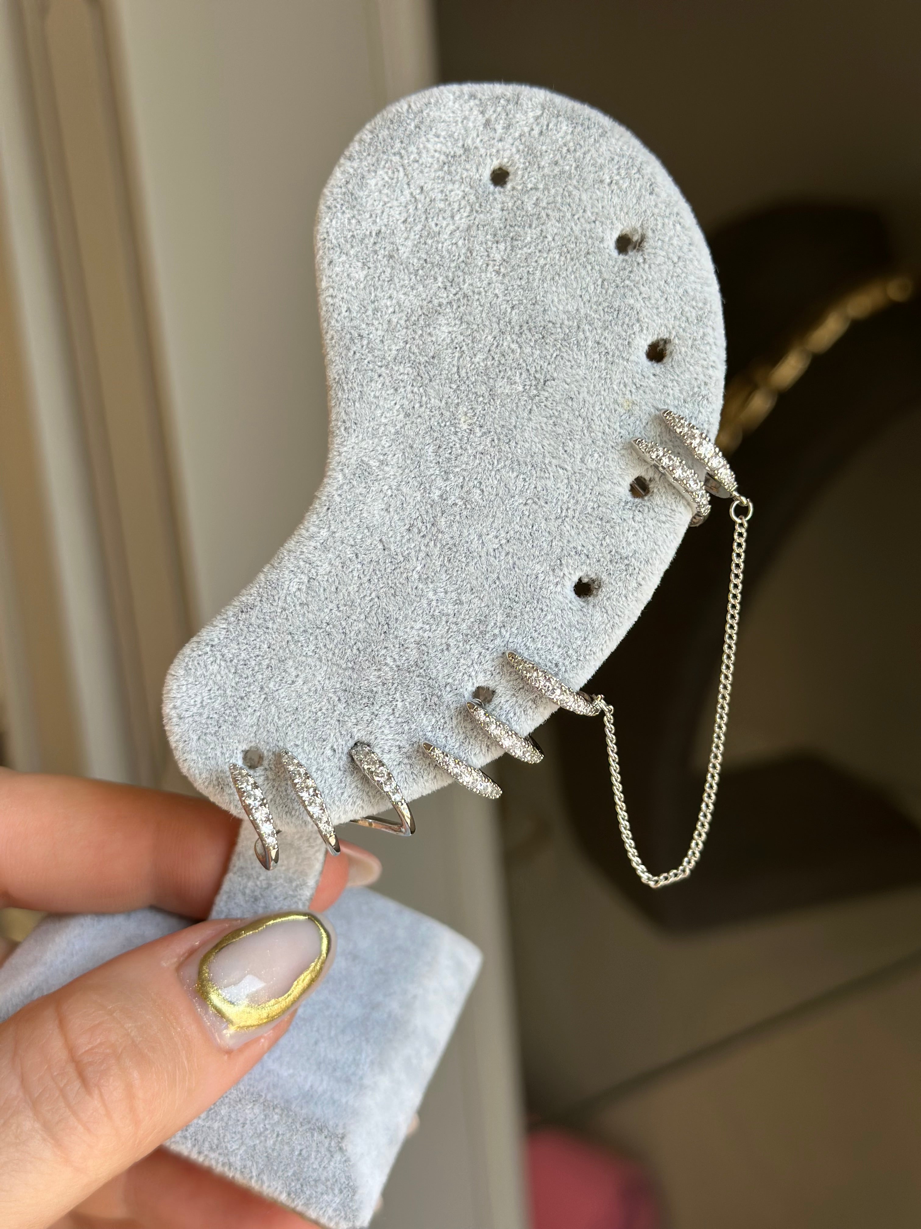 Earcufflı Küpe Seti