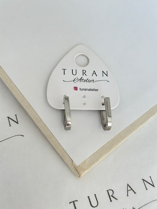 Çelik Minimal Oval Halka Küpe