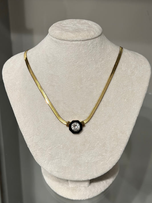 Çelik İtalyan Zincir Elmas Model Leyla Kolye