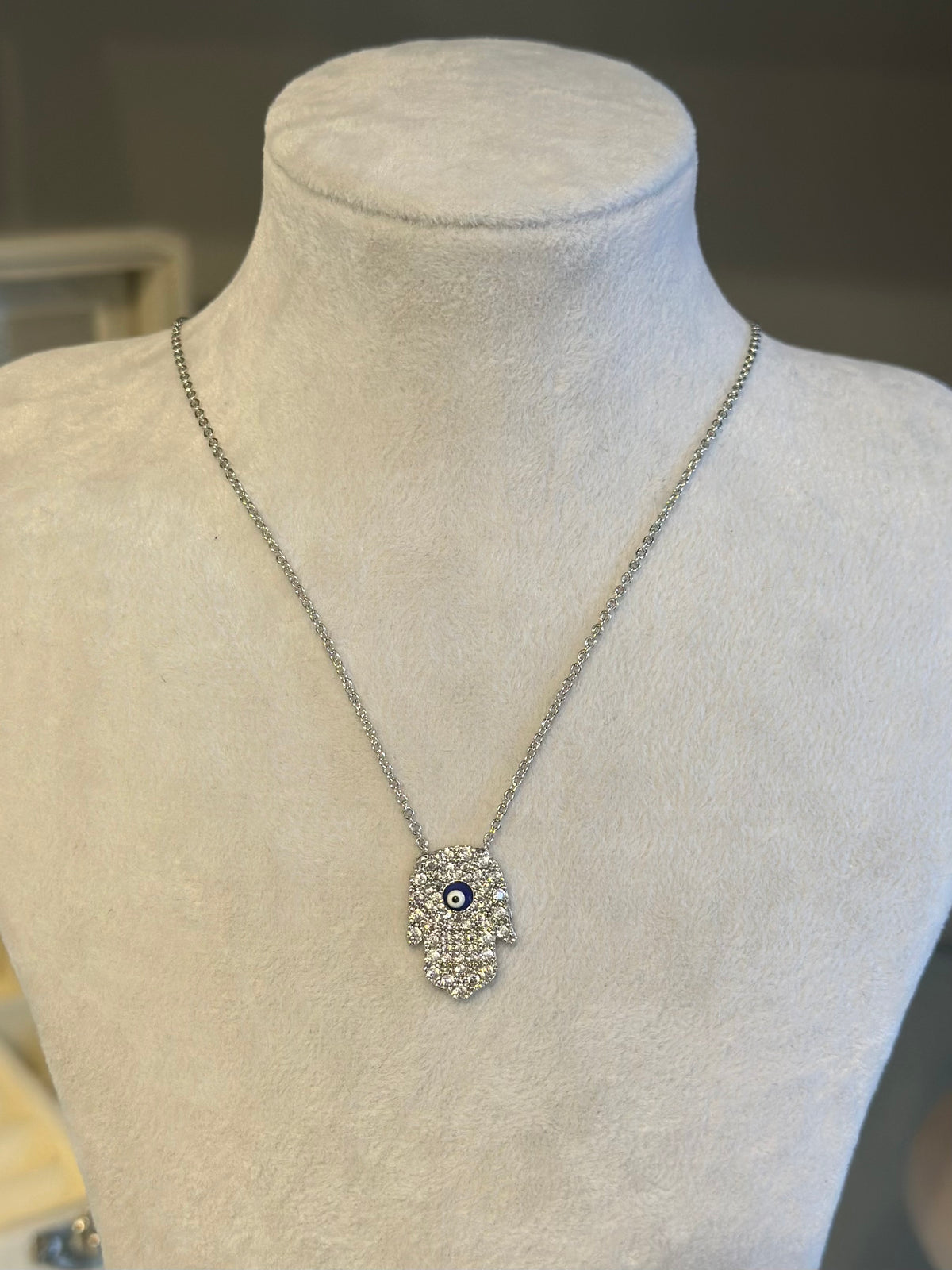 Nazar Boncuklu Hamsa Kolye