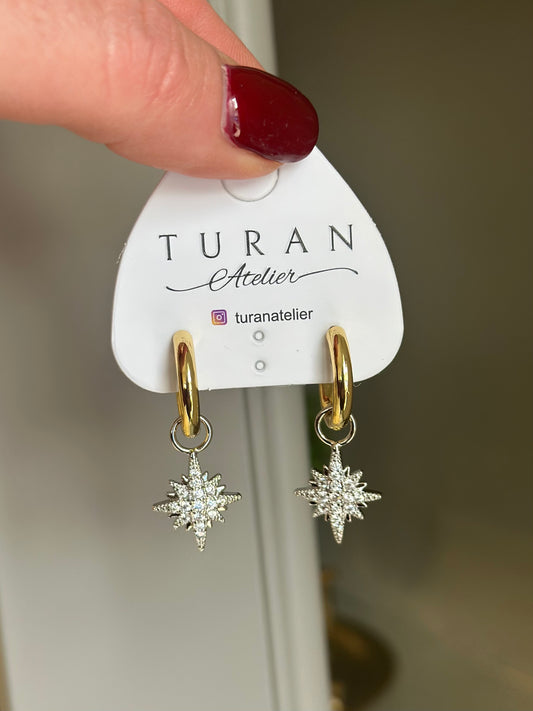 Zirkon Kuzey Yıldızı Küpe