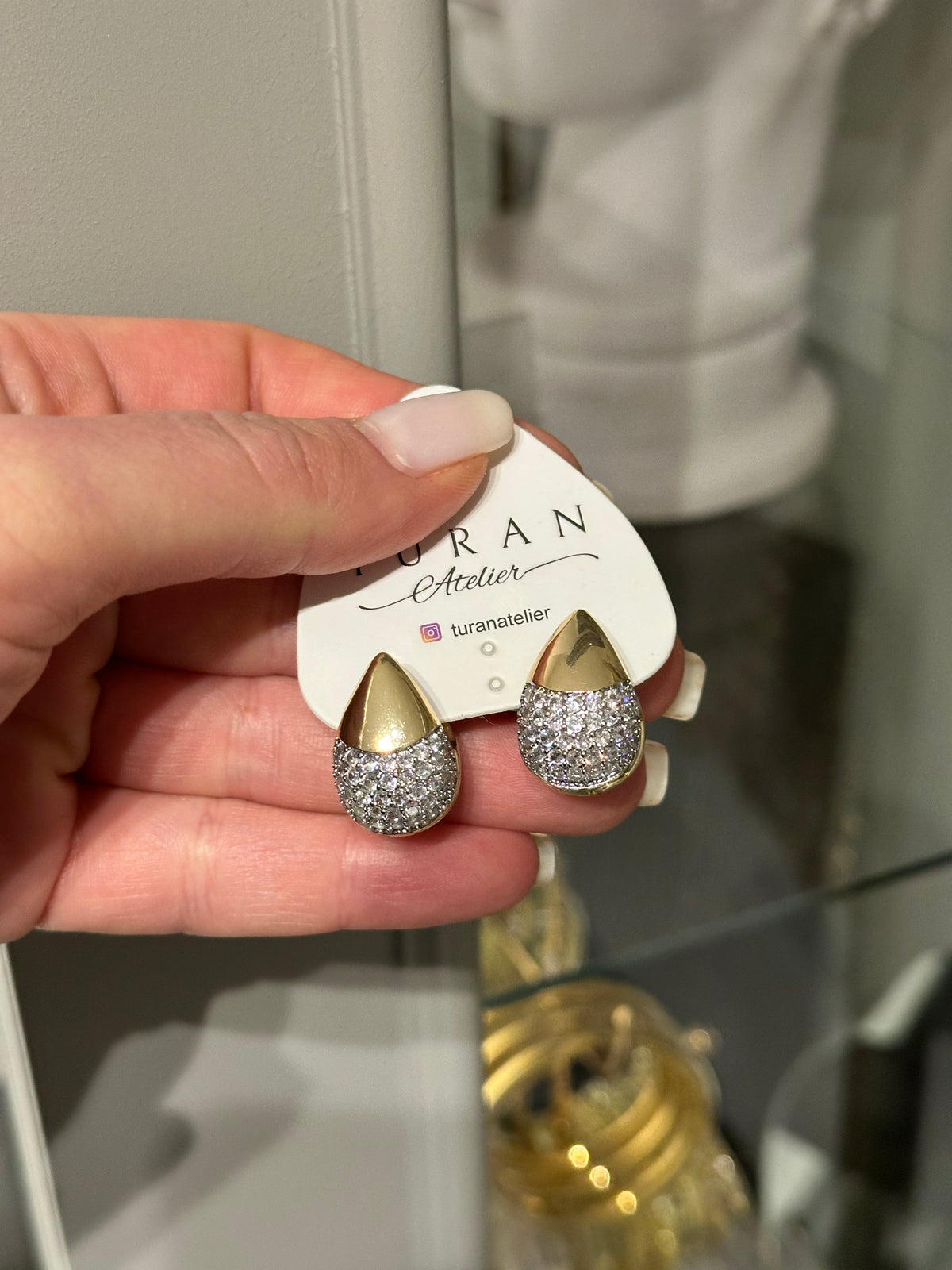 Özel Seri Zirkon Damla Formlu Küpe