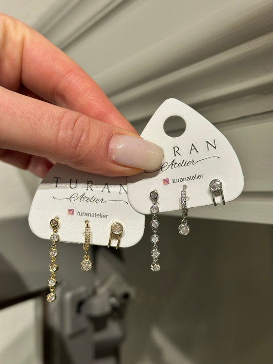 3lü Kombin Su Yolu Küpe