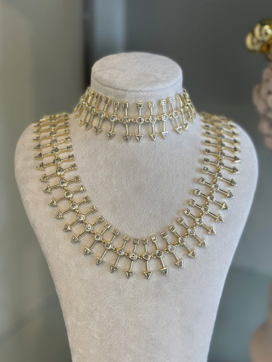 Özel Seri Ok Tasarım Kolye Bileklik Set