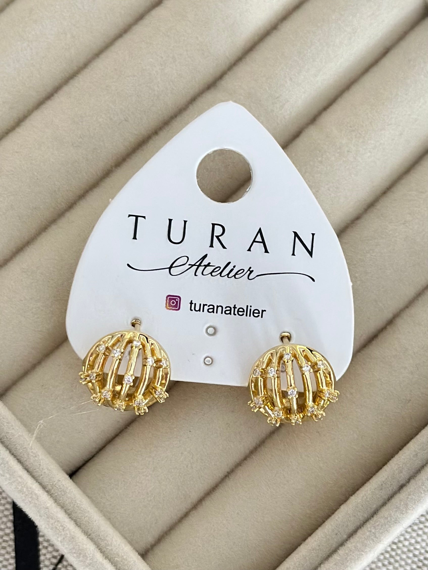 Mini Taşlı Sepet Küpe