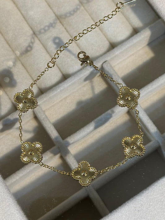 Full Gold Çelik Yonca Bileklik