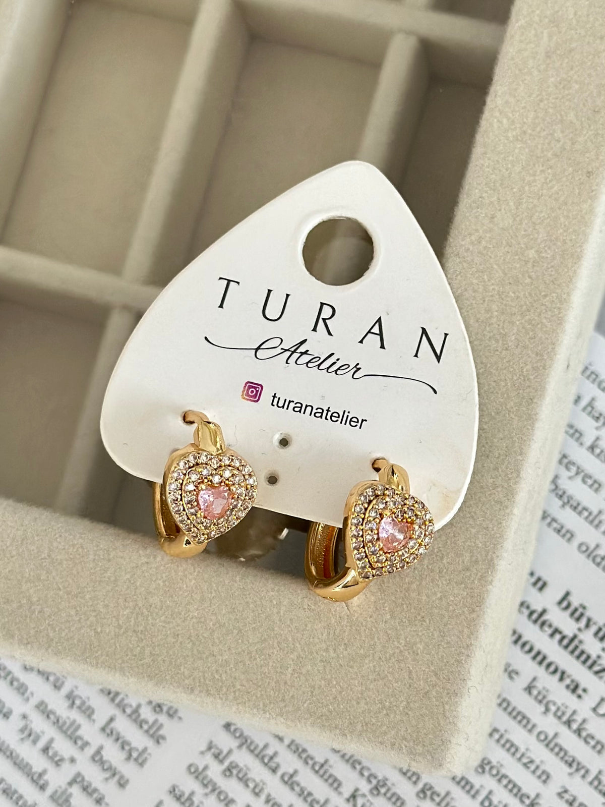 Pembe Kalp Marka Küpe