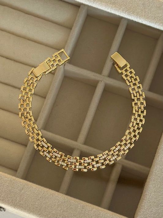 Mini Taşlı Sarmal Kare Model Bileklik