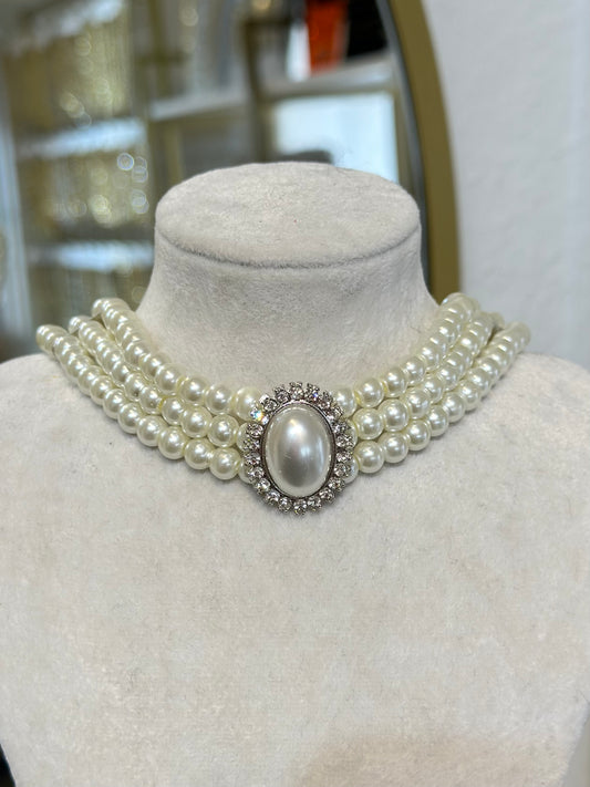 İnci Tasarım Tasma (Choker) Kolye